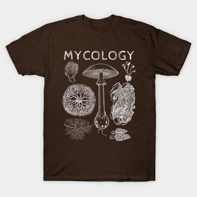 Vintage Mycology Fungi Morel Mushroom Spores T-Shirt by Souls.Print